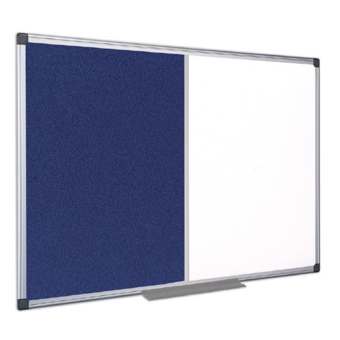 Bi-Office Combi Drywipe/Blue Felt Board 1800 x 1200mm
