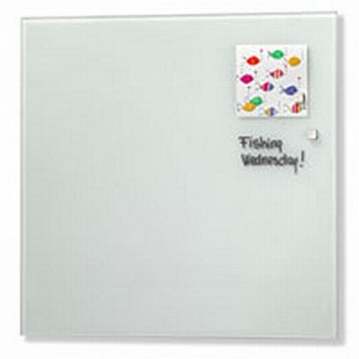 NAGA Magnetic Glass Noticeboard WHITE 35 x 35cm