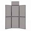 6 Panel Folding Display Stand Black Frame/Grey Fabric
