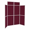 8 Panel Folding Display Stand Grey Frame/Wine Fabric