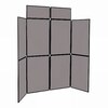 8 Panel Folding Display Stand Black Frame/Grey Fabric