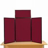 3 Panel Maxi Desk Top Display Stand Black Frame/Wine Fabric