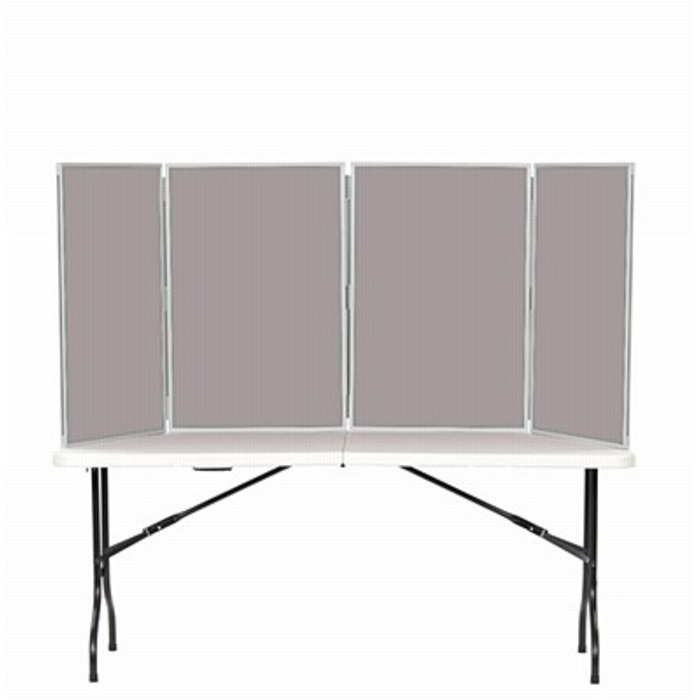 4 Panel Maxi Desk Top Display Stand Grey Frame/Grey Fabric