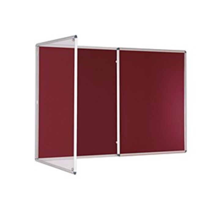 Internal Felt Tamperproof Noticeboard 2400x1200mm Burgundy