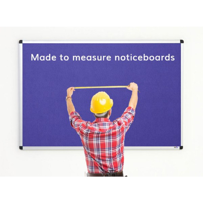 Made to Measure Felt Noticeboard Up to 1200x900mm Blue Fabric Aluminium Frame