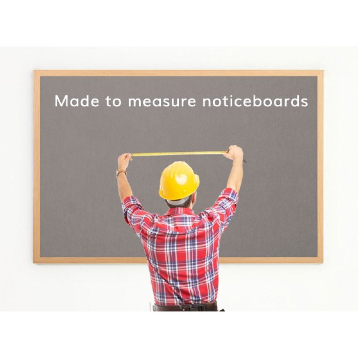 Made to Measure Felt Noticeboard Up to 1200x900mm Grey Fabric Oak Frame