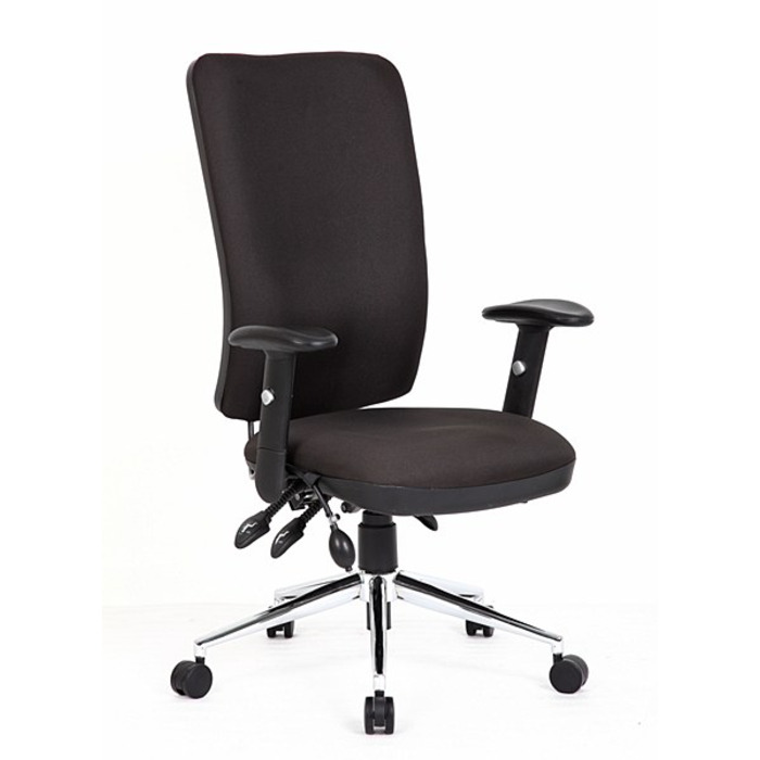 Chiro Task Operators Chair Black with Adjustable Arms High Back