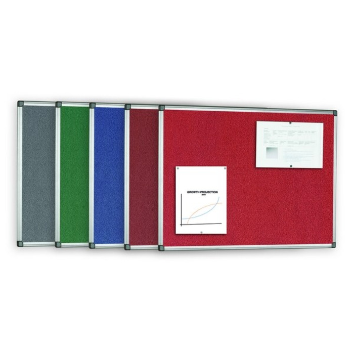 Bi-Office Felt Noticeboard Alu Frame 1500 x 1200mm Blue