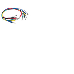 Jack Patch Leads Mono 1/4" - Pack of Six 600mm Long Six Colours Supplied