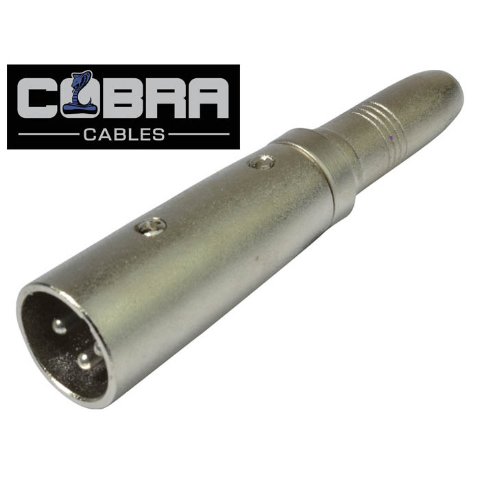 XLR Male to 1/4" 6. 35mm Jack Socket Adapter - Stereo Socket TRS
