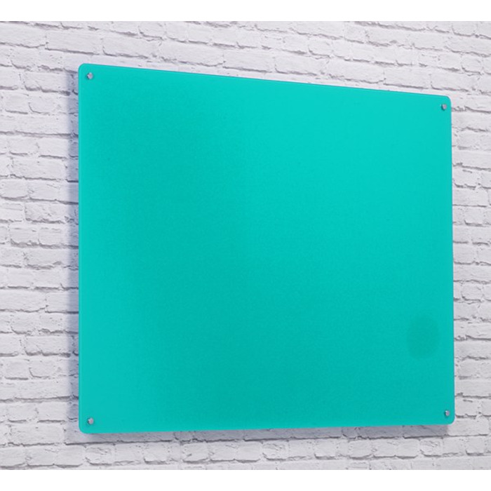 Wall Mounted Glass Board 1000 x 650mm Turquoise
