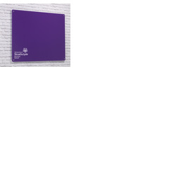 Magnetic Glass Board with your Logo 600 x 450mm Purple
