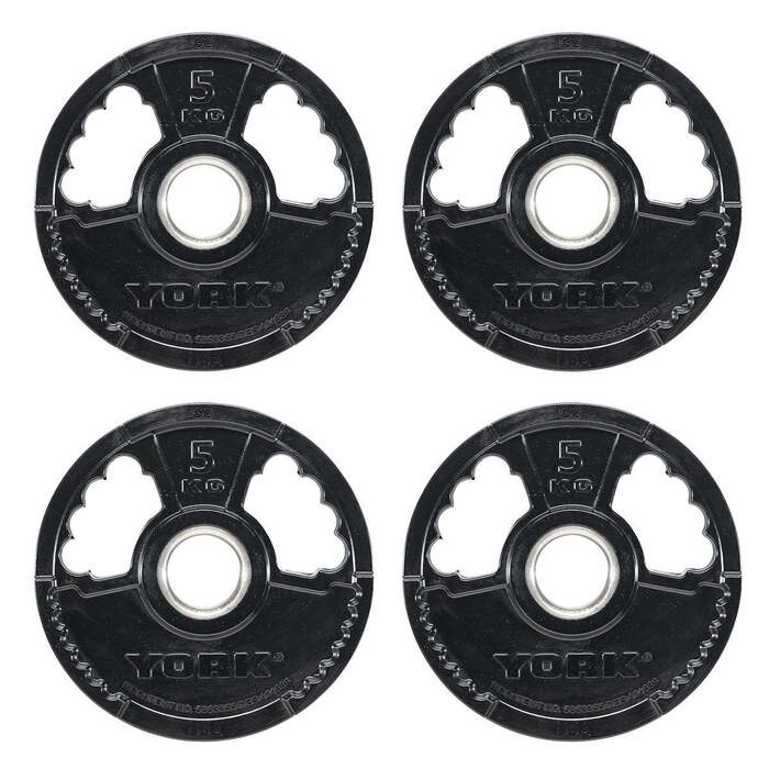 York 4 x 5kg G2 Rubber Thin Line Olympic Weight Plates