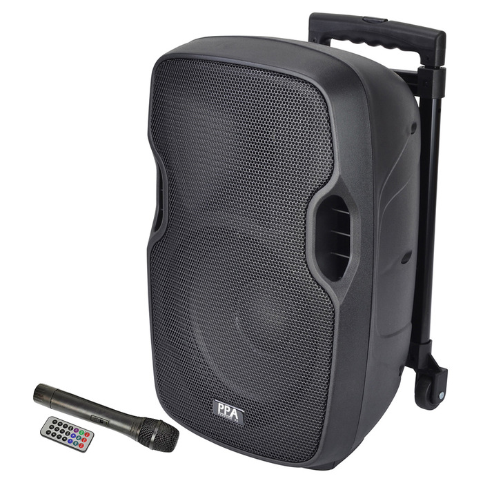 10" Portable PA Speaker Battery Powered with Radio Mic and Bluetooth