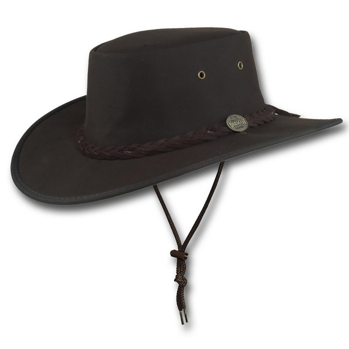 Canvas Drover Hat, Barmah Hats, Brown, L