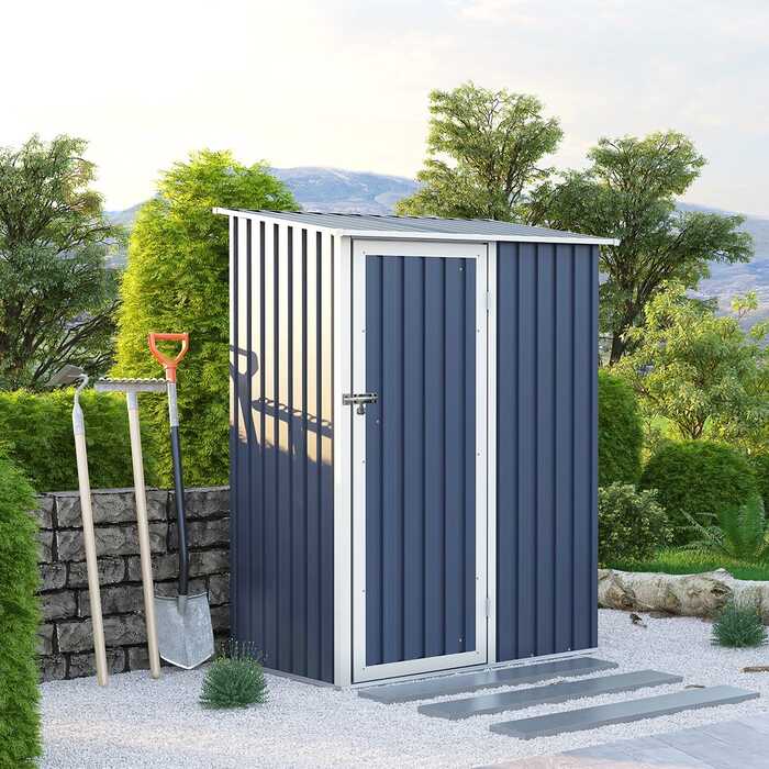 Metal Storage Shed Grey 4. 7ft x 3ft