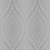 Kismet Damask Glitter Wallpaper Silver GranDeco A17703