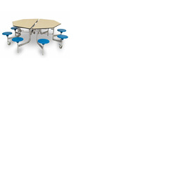8 Seat Octagonal Mobile Folding Table