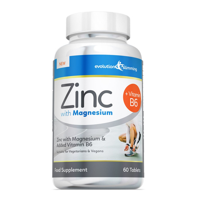 Zinc Tablets with Magnesium & Vitamin B6, Suitable for Vegans & Vegetarians - 60 Tablets
