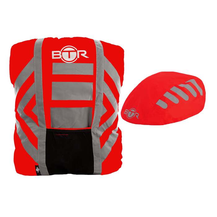 BTR Waterproof High Visibility Reflective Backpack & Bike Helmet Cover