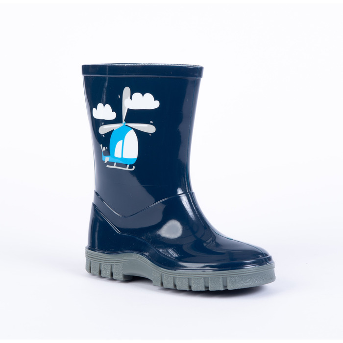 Woodstock Kids Navy Helicopter Wellington Boots