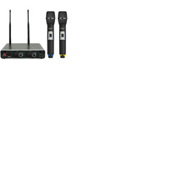 Dual UHF Handheld Microphone System with Receiver - 864. 8 & 863. 1MHz
