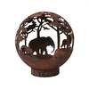 Garden Fire Ball 50cm Safari Design with Rust Finish