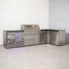 Draco Grills 6 Burner BBQ Modular Outdoor Kitchen with Sear Station, Double Cupboard and Double Fridge, With Granite Side Panels