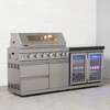 Draco Grills 6 Burner BBQ Modular Outdoor Kitchen with Double Fridge, Without Granite Side Panels