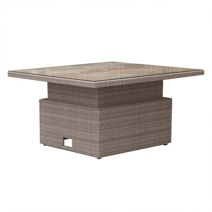 Robert Charles Tennessee Adjustable Square Rattan Dining Table