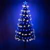 Green Christmas Tree 2ft to 6ft with White Fibre Optic and Blue LED Lights and Stars, 2ft