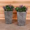 Pair of Tall Slate Planters (Dia. 30cm)