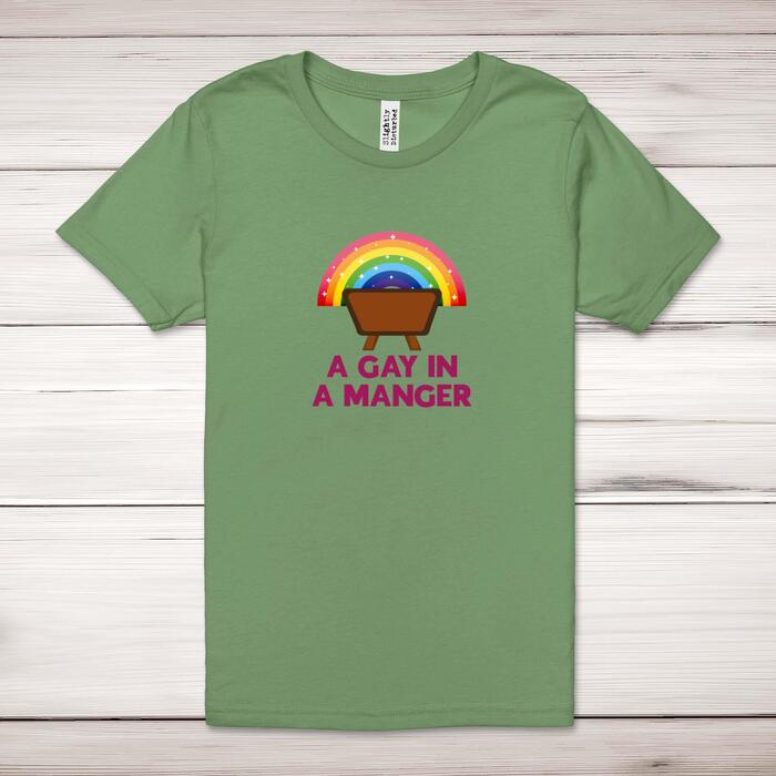 A Gay In A Manger Adult T-Shirt