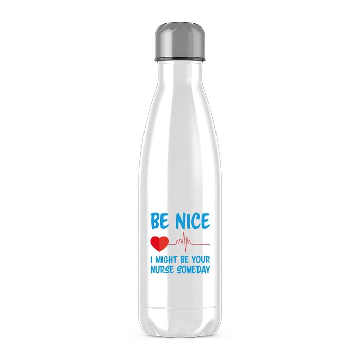 Be Nice Water Bottle - White, One