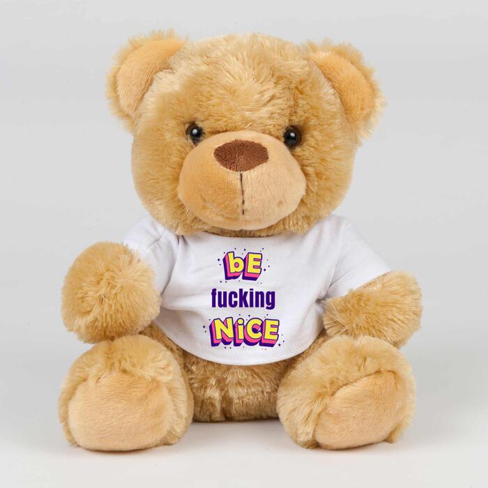Be Fucking Nice Swear Bear - Brown, Medium