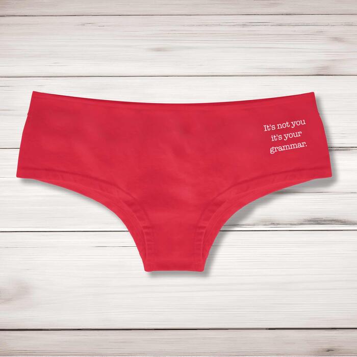 It's Not You It's Your Grammar Ladies Shortie - Red, Medium