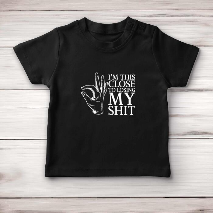 Losing My Shit Baby T-Shirt - Black, 3-6 Months