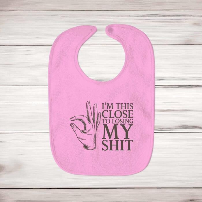 Losing My Shit Baby Bib - Pink, One