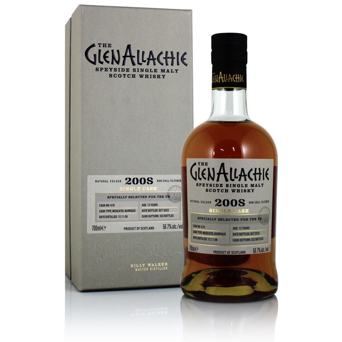 GlenAllachie 2008 13YO Moscatel Barrique UK Exclusive Cask #418