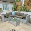 Bracken Outdoors Madrid Light Grey Rectangular Corner Sofa Set with Coffee Table