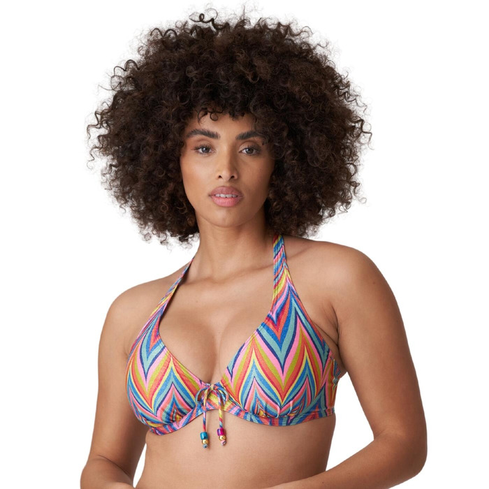 Prima Donna Swim Kea Half Padded Plunge Bikini Top - Rainbow Paradise - 36E
