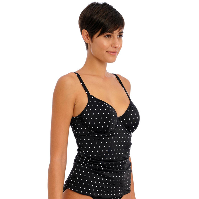 Freya Jewel Cove Underwired Tankini Top - Black - 36GG