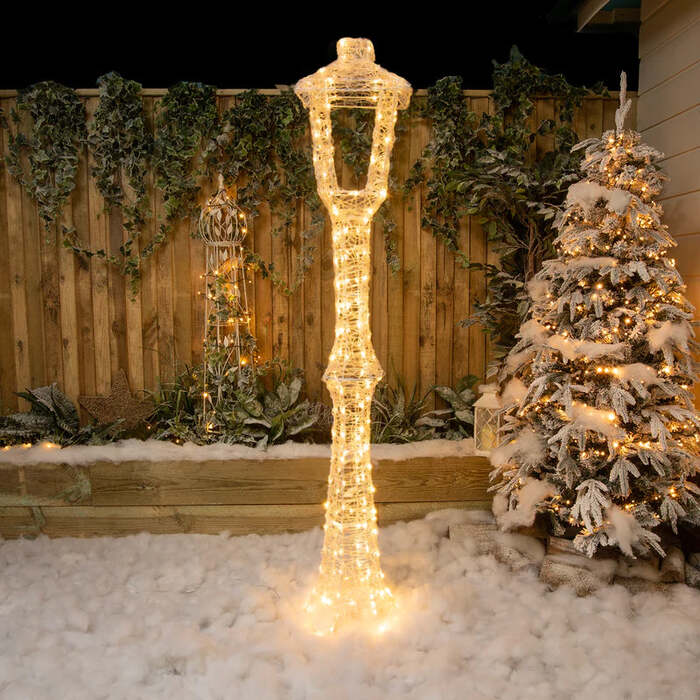 1. 8M Soft Acrylic Light Up Christmas Lamp Post with 200 White/Warm White Twinkling LEDs