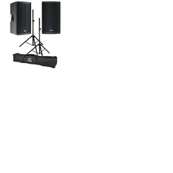 FBT X-lite115A Powered PA System, Set of Two with Stands & Covers 3000W