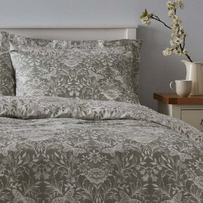 100% Cotton Green & White Botanical - Extra Large Single Duvet Cover Set