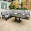 Bracken Outdoors Miami Dark Aluminium Rectangular Corner Set with Adjustable Table