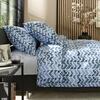 100% Cotton Chevron Blue Extra Large Single Duvet Cover Set