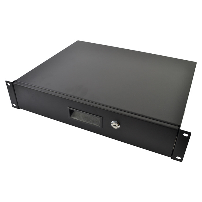 Rack Drawer 2U 19 Inch with Lock - Fits Standard 19" Rack Cases