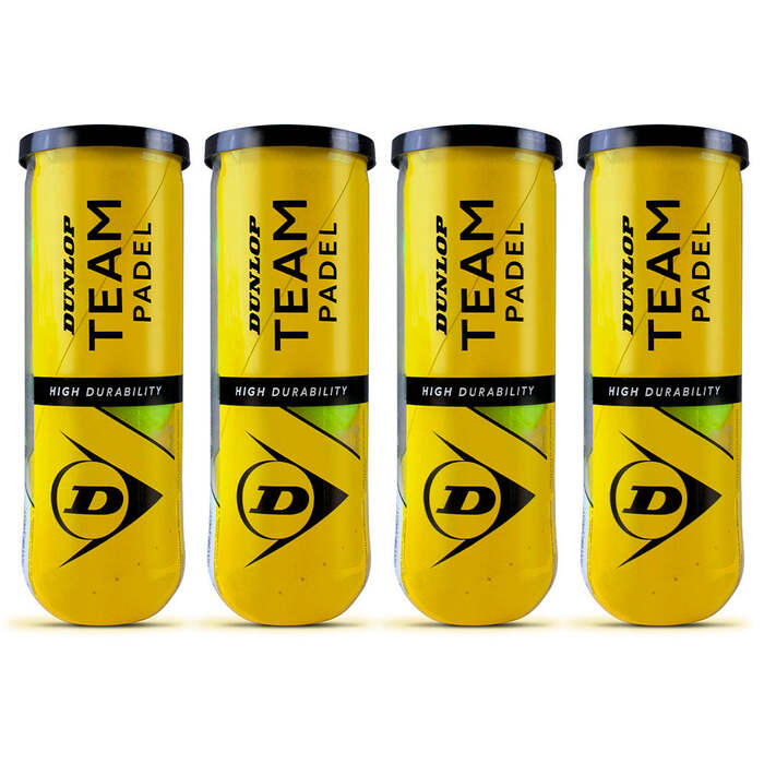 Dunlop Team Pressurised Padel Balls - 1 Dozen