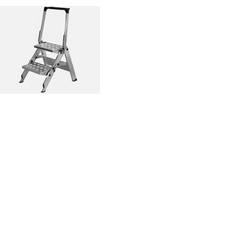 WAKU Little Jumbo 2-Step Folding Step Stool, 47cm Top Step, Stainless Steel Ladders